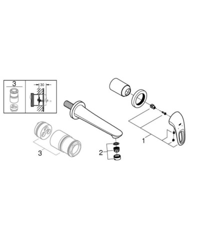 Cмеситель для умывальника Grohe Eurostyle, однорычажный, хром (19571003)