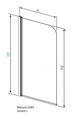 Шторка для ванни Radaway Eos PNJ 50 L, ліва, 152x50 (205102-101L)