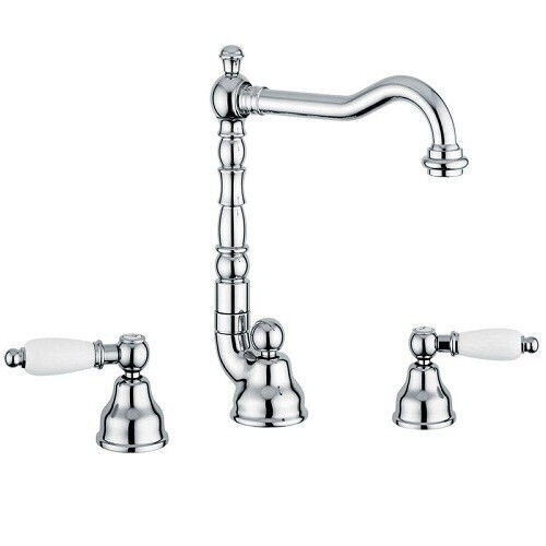 Змішувач для умивальника Emmevi Deco Ceramica, двовентильний, золото (OR121643)