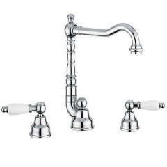 Cмеситель для умывальника Emmevi Deco Ceramica, двухвентильный, золото (OR121643)
