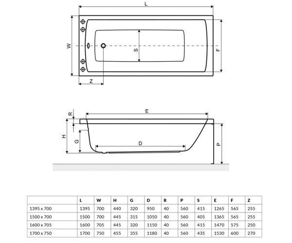 Ванна акриловая Excellent Aquaria, 140x70 (WAEX.AQU14WH)