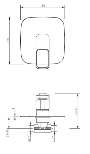 Cмеситель для душа Aqua Rodos Terra 90447R, однорычажный, хром (АР000040449)