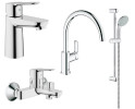 Комплект змішувачів 4 в 1 Grohe Bau Edge, хром (UA123218K0)