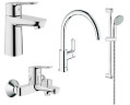 Комплект змішувачів 4 в 1 Grohe Bau Edge, хром (UA123218K0)