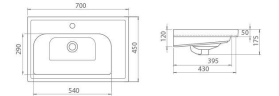 Умывальник подвесной Cerastyle Frame, 70 (AP0001162)
