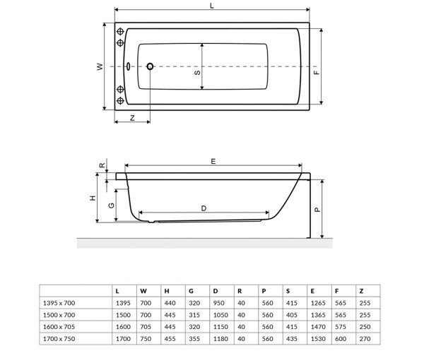 Ванна акриловая Excellent Aquaria, 150x70 (WAEX.AQU15WH)