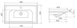 Умивальник підвісний Cerastyle Frame, 80 (AP0000413)