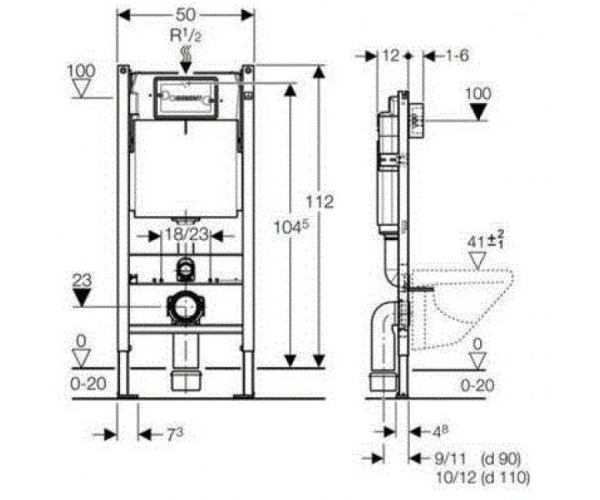 Комплект: Унітаз Kolo Modo + Інсталяція Geberit Duofix + Кришка + Клавіша Delta 51 (L33120000+458.126.00.1+L30112000+115.105.46.1)