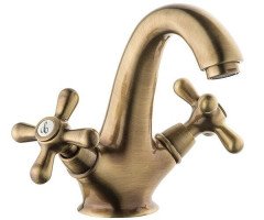 Змішувач для умивальника Emmevi Deco Classic, двовентильний, бронза (BR12013TC)