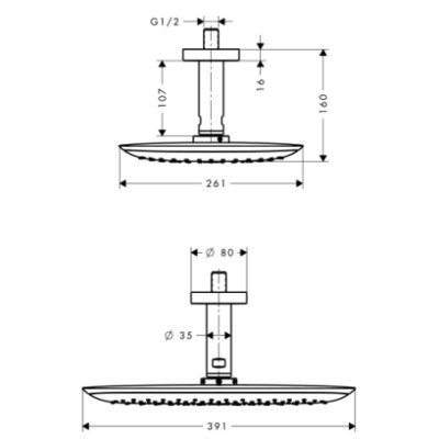 Верхний душ Hansgrohe PuraVida (27390400)