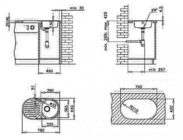 Кухонная мойка стальная Teka DR, 78x44 (10130003)