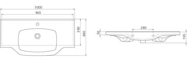 Умывальник подвесной Cerastyle New Klasik, 100 (CB0000208)