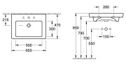 Умывальник подвесной Villeroy&Boch Subway 2.0, 65 (7113KGR1)