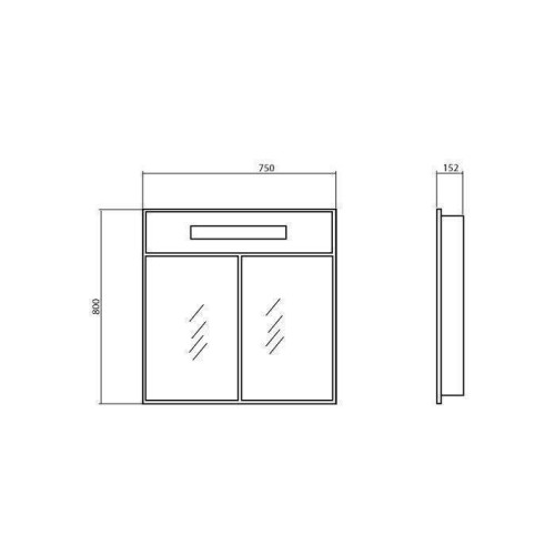 Зеркальный шкаф Aqua Rodos Ника 75, 75x80 (АР000001134)
