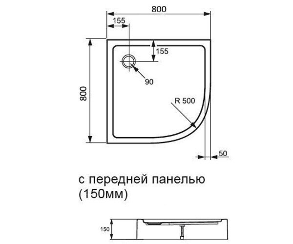 Душевой поддон Huppe Xerano, 80x80 (840202.055)