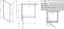 Душевая кабина Radaway Eos KDJ, левая, 80x80 (37513-01-01NL)