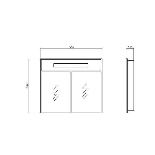 Зеркальный шкаф Aqua Rodos Ника 95, 95x80 (АР000001135)
