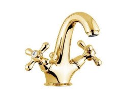 Змішувач для умивальника Emmevi Deco Classic, двовентильний, золото (OR12013)