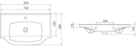 Умывальник подвесной Cerastyle New Klasik, 80 (CB0000186)