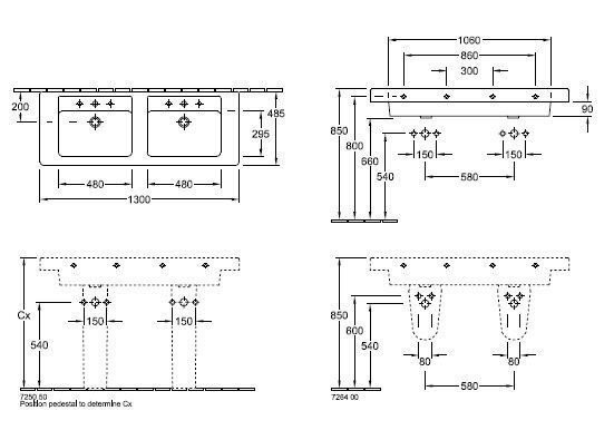 Умывальник подвесной Villeroy&Boch Omnia Architectura, 130 (61311301)