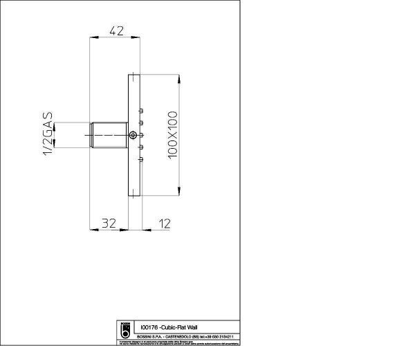 Форсунка для душа Bossini Cubic Flat Wall (I00176)