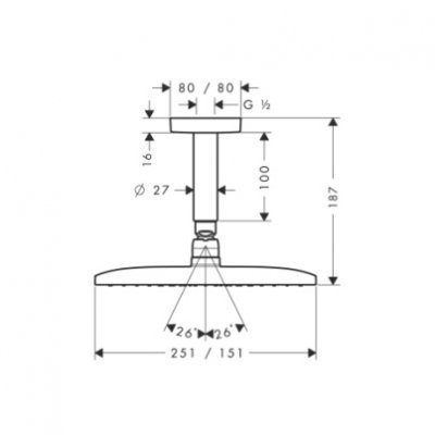 Верхний душ Hansgrohe Raindance (27380000)
