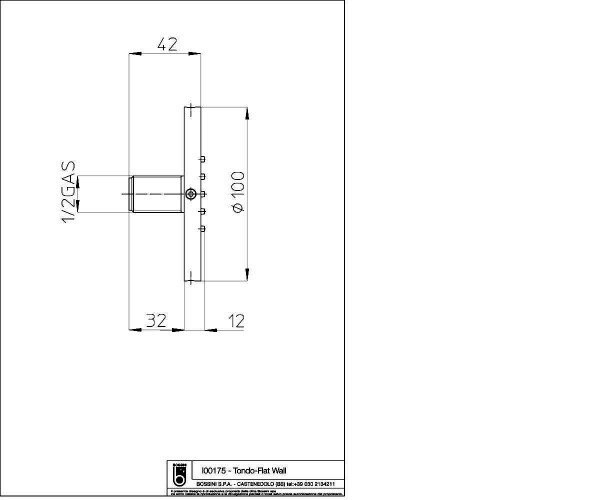 Форсунка для душа Bossini Tondo Flat Wall (I00175)