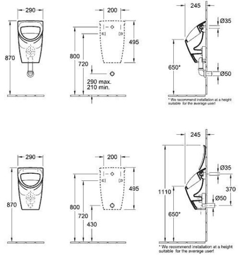 Пісуар Villeroy&Boch O.Novo (755706R1)