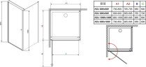 Душова кабіна Radaway Eos KDJ, права, 80x80 (37513-01-01NR)