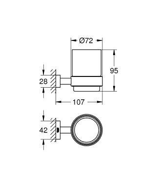 Стакан для зубных щеток Grohe Essentials Cube (40755001)