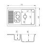 Кухонная мойка гранитная Cosh, 77x49, белый (COSH7749K203)