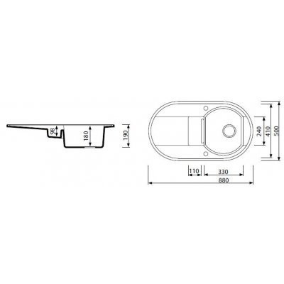 Кухонная мойка гранитная Marmorin Otago, 88x47, миндаль (5055130)