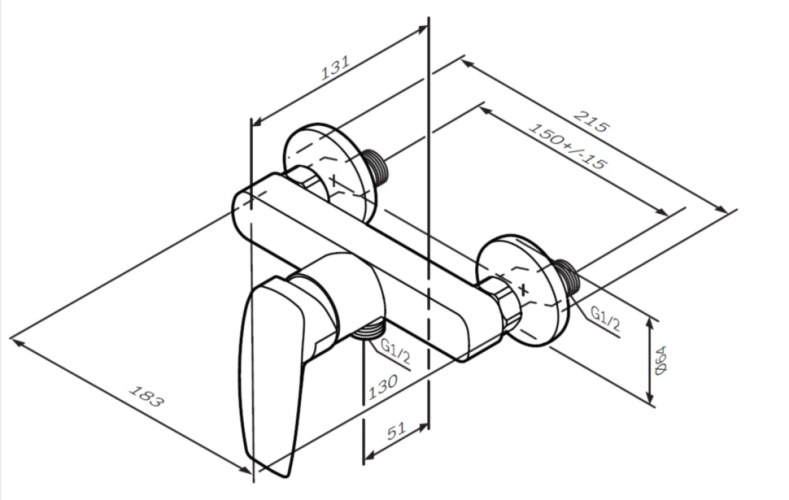 Cмеситель для душа AM.PM Tender, однорычажный, хром (F45A20000)