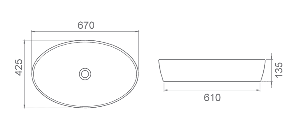Умывальник накладной Cerastyle One, 67 (AP0001558)