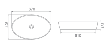 Умывальник накладной Cerastyle One, 67 (AP0001558)