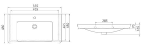 Умивальник підвісний Cerastyle Porto, 85 (HP0000261)