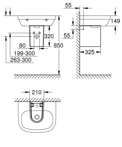 Полупьедестал Grohe Euro Ceramic (39325000)