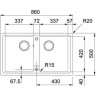 Кухонная мойка гранитная Franke BFG 620, 86x50, графит (114.0363.938)