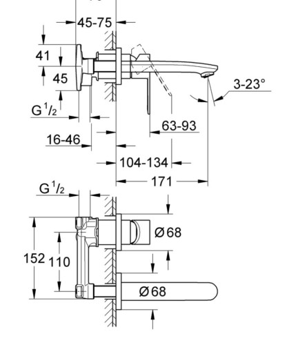 Встраиваемая часть смесителя Grohe, золото (32635000)