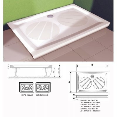 Душовий піддон Ravak Gigant Pro, 120x80 (XA03G401010)
