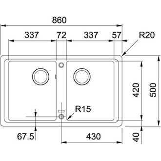 Кухонная мойка гранитная Franke BFG 620, 86x50, оникс (114.0363.940)
