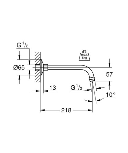 Кронштейн для верхнего душа Grohe Relexa (27406000)