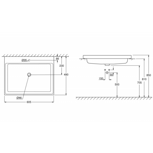 Умивальник врізний Grohe Cube Ceramic, 60 (3947900H)