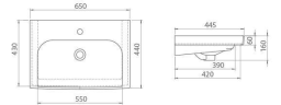 Умывальник подвесной Cerastyle Roma, 65 (AP0001679)