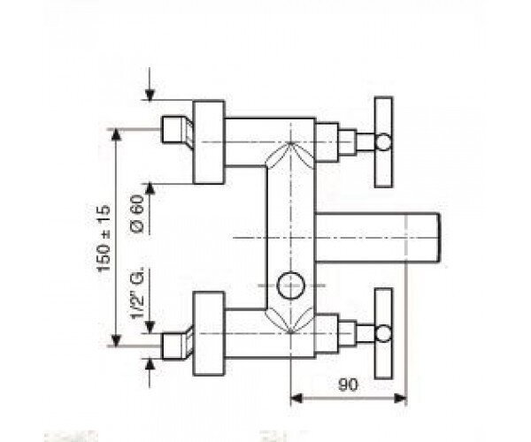 Смеситель для ванны Emmevi Spirit New, двухвентильный, хром (CR31001)