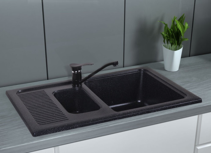 Кухонная мойка гранитная Cosh, 77x49, черный (COSH7749K420)