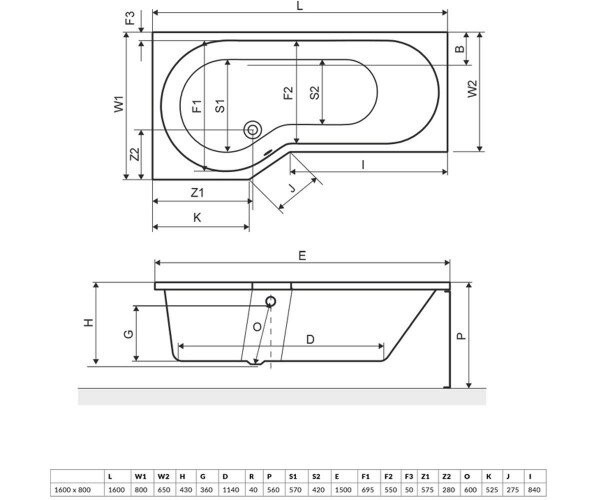 Ванна акриловая Excellent Be Spot, правая, 160x80 (WAEX.BSP16WH)