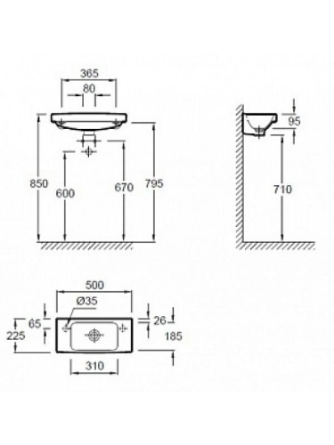 Умивальник підвісний Jacob Delafon Odeon Up, 50 (Е4701R-00)