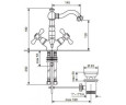 Cмеситель для умывальника Emmevi Deco Old, двухвентильный, бронза (BR12615)