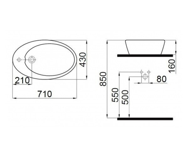 Умывальник врезной Idevit Alfa, 43 (3101-0435)